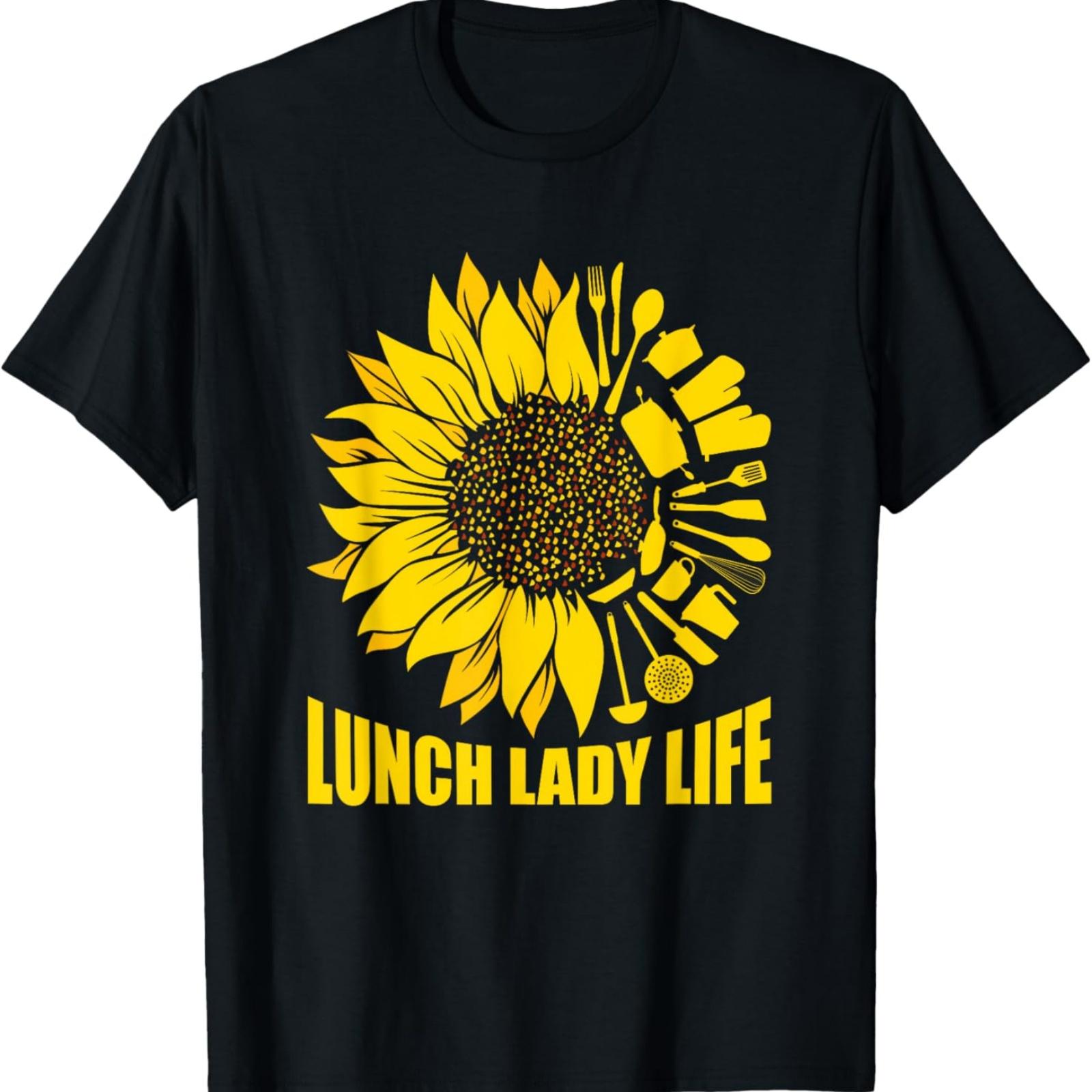 

Lunch Lady Life Sunflower Cafeteria Worker T-Shirt XXXXXL різнокольоровий