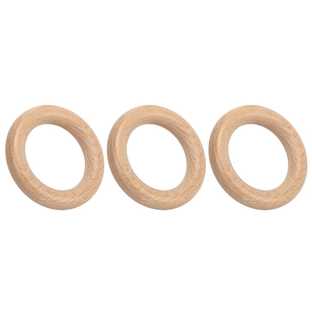 10pcs Smooth Wood Ring Pendant Polished Smoothly Wood Ring Decoration  Garland Accessories