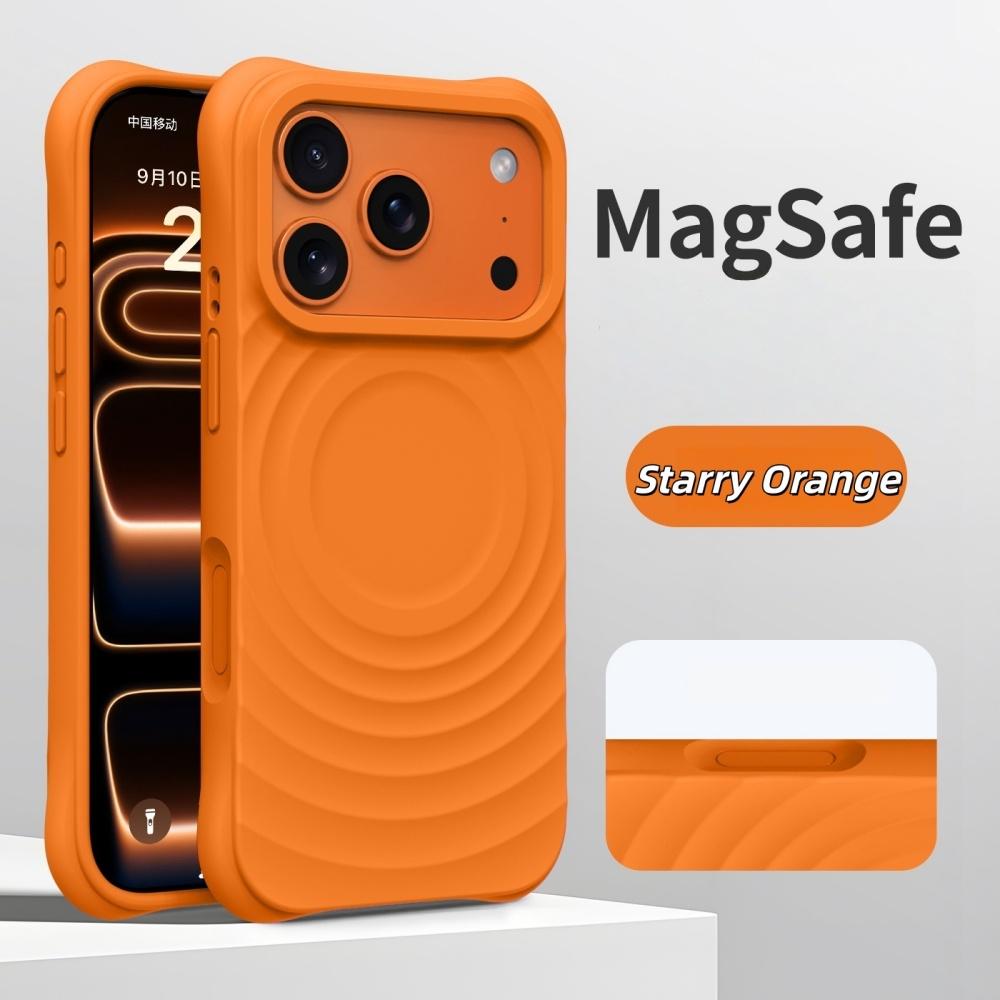 Coque de téléphone magnétique pour iPhone 17Pro Air 16 15 14 17 Pro Max Étui pour charge sans fil Magsafe Silicone Ondulation de l'eau Souple Coque