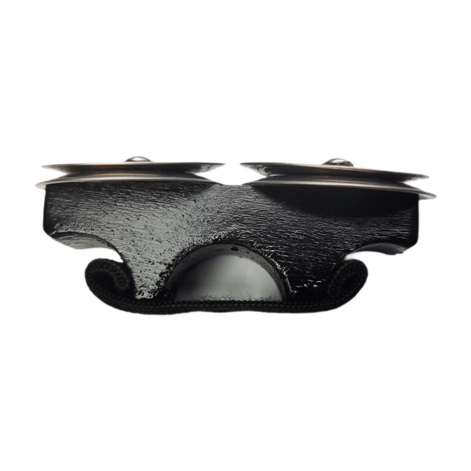 

Handheld Tambourine Percussion Instrument Small Wood Finger Bells Jingles Party Accessory for Music Games and Celebrations чорний