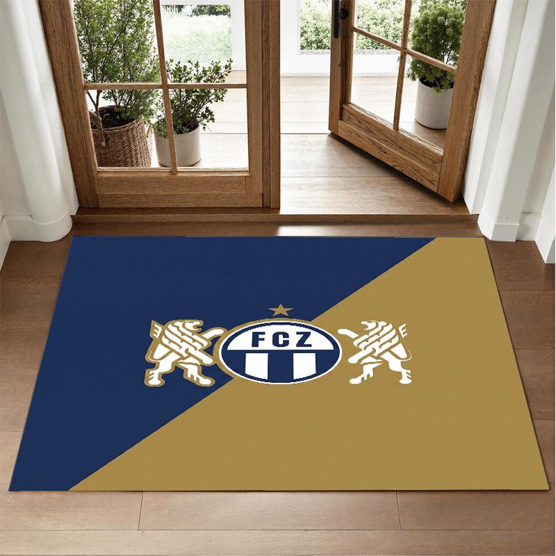 FC Zürich Design Crystal Velvet Rug Soft Decorative Mat for Bedroom Entrance