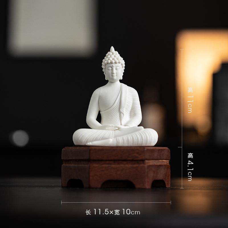 Sakyamuni Buddha Statue Figure, Tathagata Buddha Figure, Ceramic Lamp, Circle for Living Room, Incense Porch, Home Decor