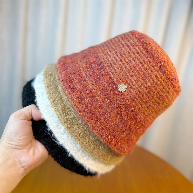 Fisherman Hat Women's Autumn and Winter Korean Style Large Head Circumference Showing Face Small Bucket Hat Fashion Versatile Basin Hat