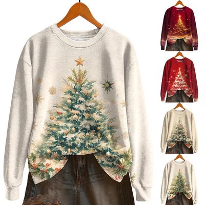 Dammode Långärmad Jul Snowman Snowflake Print Jacka Cardigan