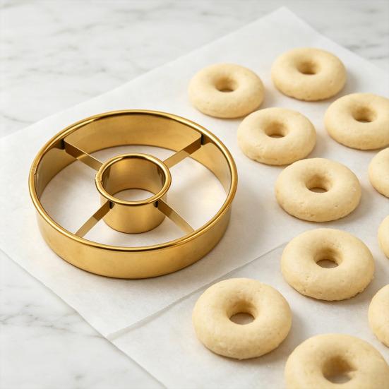 Stainless Steel Donut Cookie Cutter Round Biscuit Mousse Cake Mold Easy-Release Heat-Resistant Rust-Proof Essential Baking Tool for Pastry Dessert