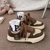 Casual Sports Shoes Board Shoes Women's Sneakers New Muffin Thick Bottom Khaki Black White Color Matching Fashion Women's Shoes