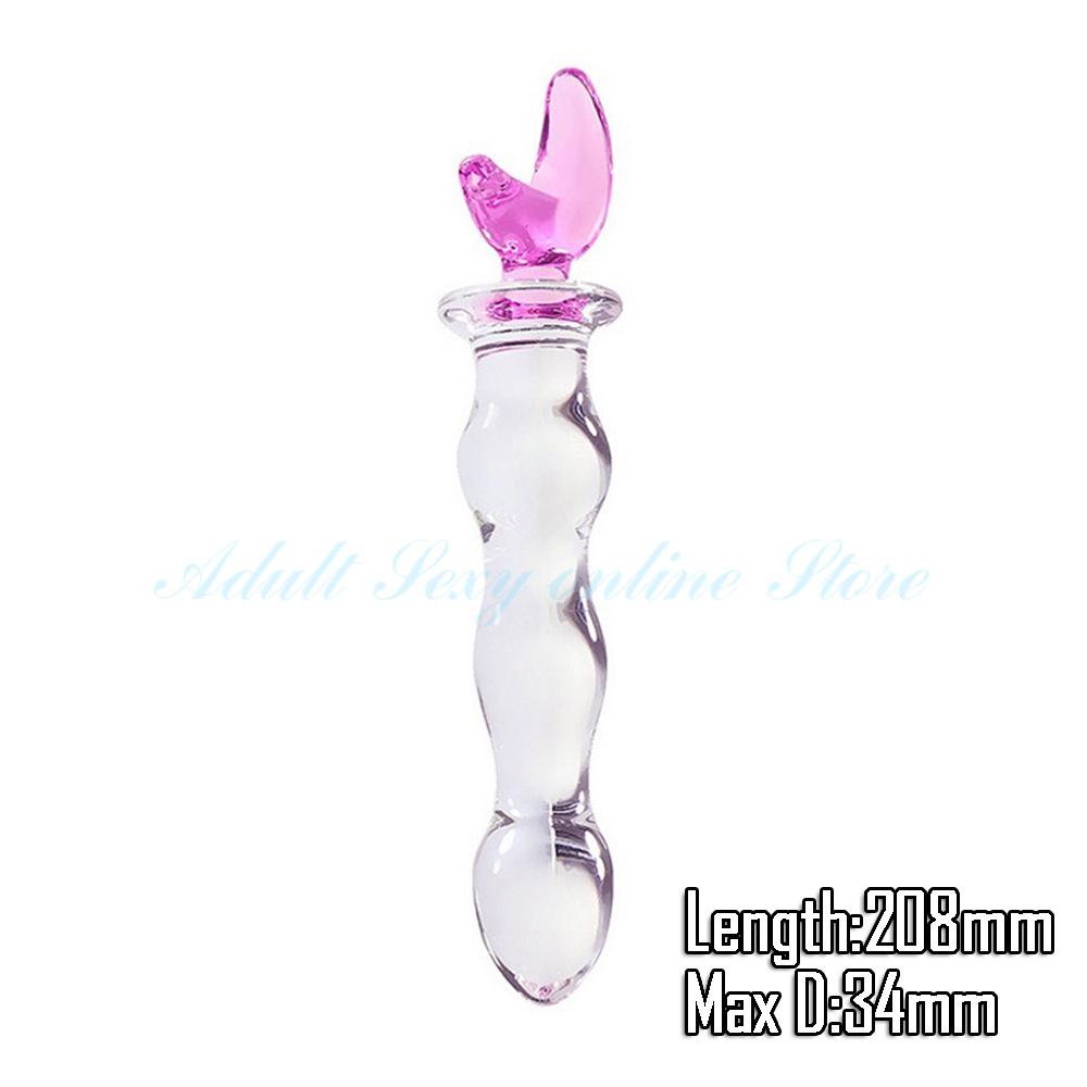 Crystal Glass Dildos Realistic Dildo Penis Glass Beads G-Spot Anal Butt Plug Erotic Sex toys for Woman Couples Adults