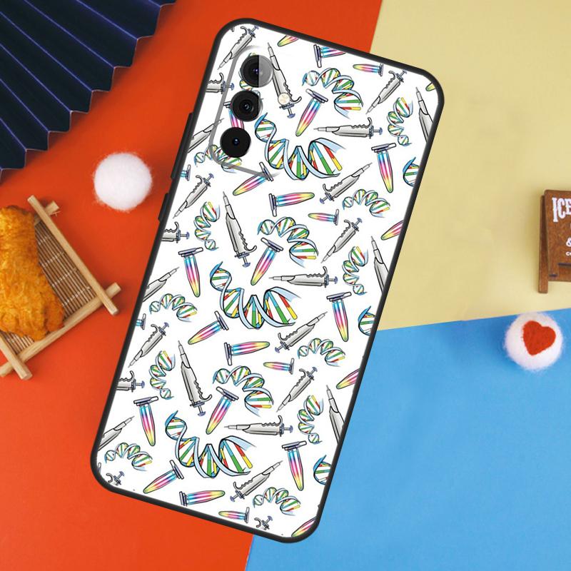 Retro DNA Science Illustration Case For Samsung Galaxy A54 A34 A14 A55 A35 A33 A53 A13 A23 A17 A06 A16 A56 A36 A52 A32 A15