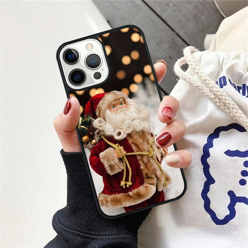 Christmas Santa Claus Phone Case For iPhone 17 Air 15 16e Cover 11 13 14 Pro Max 12 Plus Max Fundas