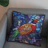2D Colorful Stained Glass Peacock Pattern Pillow Cover Pattern Cushion Cover Suitable For Sofa Bedroom Car Pillow Cover