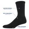 Mens Sports Socks 6 Pairs Black Cotton Comfort Everyday Football Socks Active Running EU Size 35-46