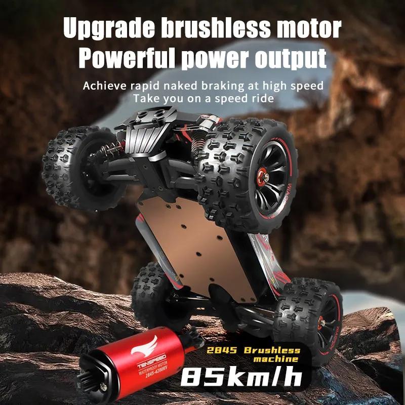 1:16 85KM/H Lub 50KM/H Samochód RC 4WD Z Zdalnym Sterowaniem LED Samochody Duża Prędkość Drift Monster 4x4 Ciężarówka dla Dzieci vs Wltoys 124017 Zabawki