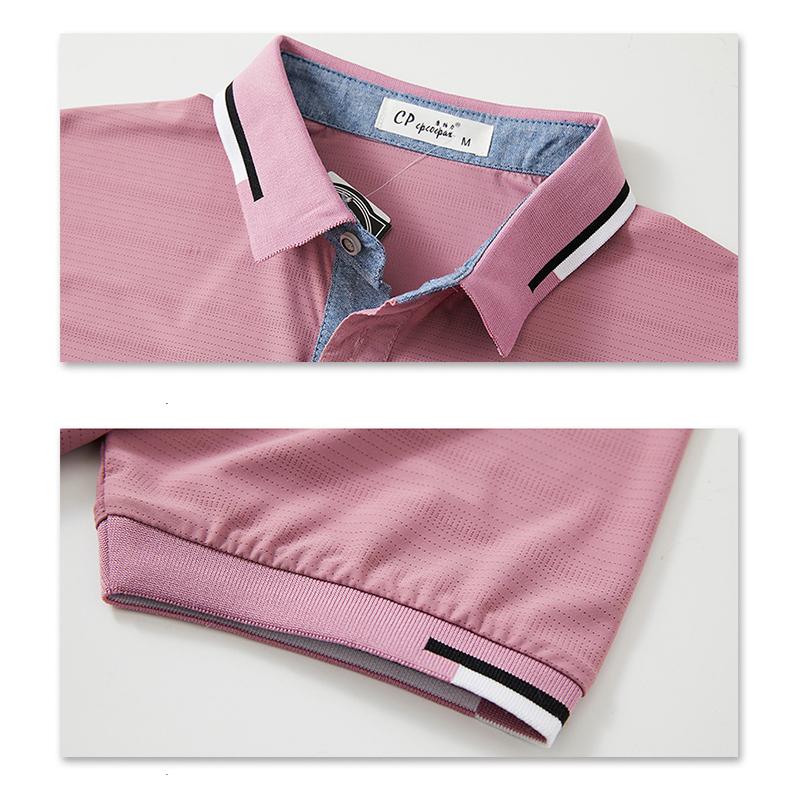 New Summer Men Polo Shirts Short Sleeve Plus Size Loose Breathable Elasticity Business Casual