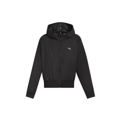 Train Favorite Jacket Solid Color Front Logo Embroidery Hooded Long Sleeve Women Jackets Black 525692-01