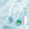 2025 Tragbarer Nackenventilator für Kinder, Süßer wiederaufladbarer tragbarer Ventilator mit 3 Geschwindigkeiten, Tragbarer USB-Ventilator ohne Blätter für Reisen, Büro, Sport(Dinosaurier)