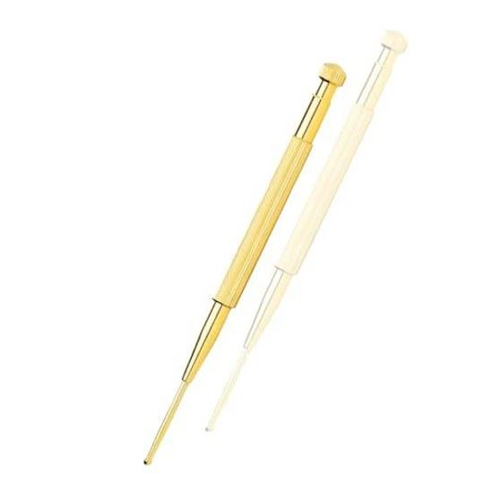 Ear acupressure stick rod pointer spring type beauty device face stainless steel facial massage fascia release round tip position check simple stylish