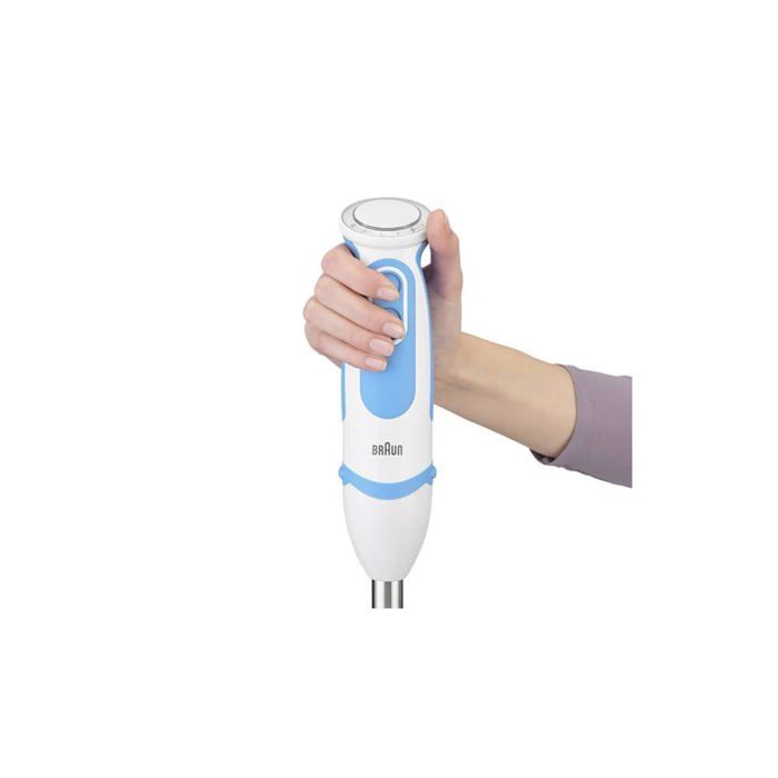 Braun 4191-MQ5260WHBL Mixeur plongeant 1000 W avec verre doseur, avec blender, fonction turbo blanc-bleu