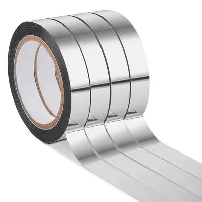 4 Rollen silbriges metallisches Spiegelband, DIY-Grafik-Kunst-Klebeband, selbstklebendes Dekorband für Wand, Kleiderschrank, Badezimmer, Dekoration, Geschenkverpackung, Basteln