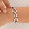 Stainless Steel Oval Handmade Chain Bracelet High Quality Premium Unique Design Light Luxury Jewelry For Women Party Gifts