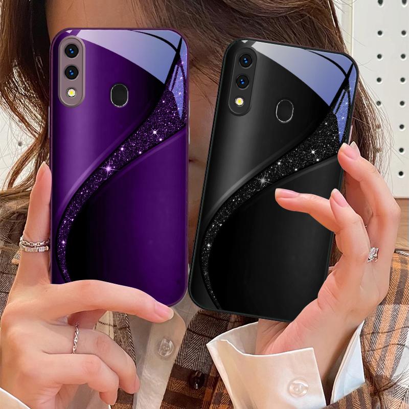 Brilliant golden galaxy For Samsung A73 72 71 A70 56 55 54 A53 52 51 50 42 A35 A34 33 32 31 26 25 24 23 22 30 glass phone case