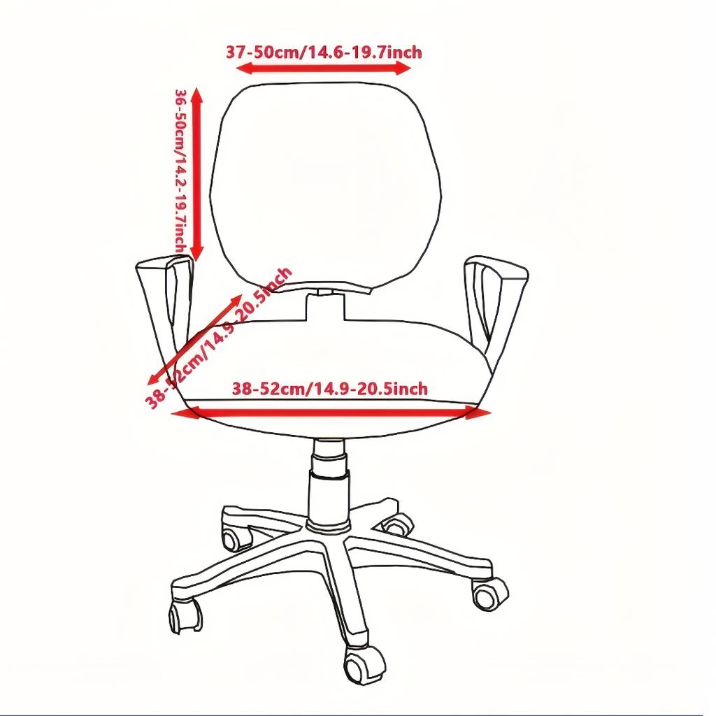 2pcs/set Jacquard Diamond Shaped Elastic Split Chair Cover, Dust-proof Decorative Protection for Office Chair Cover