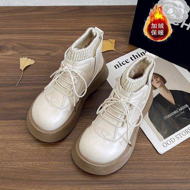 

Fashion 2025 New Autumn Fashion Women s Boots Matte PU Versatile Ladies Platform Ankle Boots Sweet Elegant Women s Causal Leather Boots 41