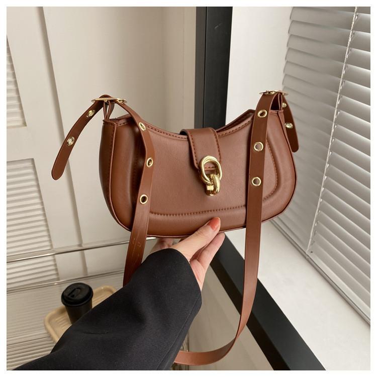 

Stylish Minimalist Pu Crossbody Bag For Women With Chic Stitching Design Ideal For Daily Use світло-коричневого кольору