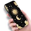 Funny Sun Moon Face Phone Case For Apple iPhone 14 13 12 Mini 11 Pro Max 7 8 XR X XS 7 8 Plus SE 2020 2022 Black Cover
