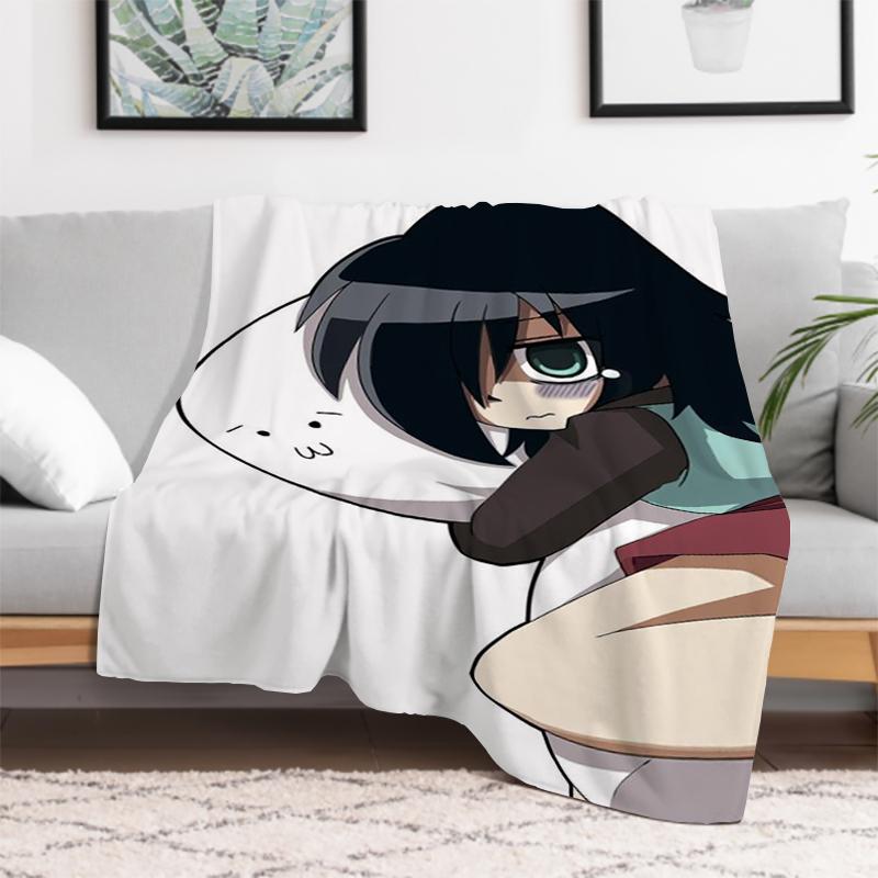 Cute Anime Watamote Tomoko Kuroki Throw Blanket Plaid Blankets for Decorative Sofa Plead Cover King Lid Downy Throwing Portable