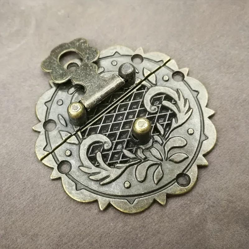 2pcs Vintage Metal Hasp Lock for Jewelry Box, Notebook, Gift Box-Antique Bronze Zinc Alloy Closure with Spring and Pin