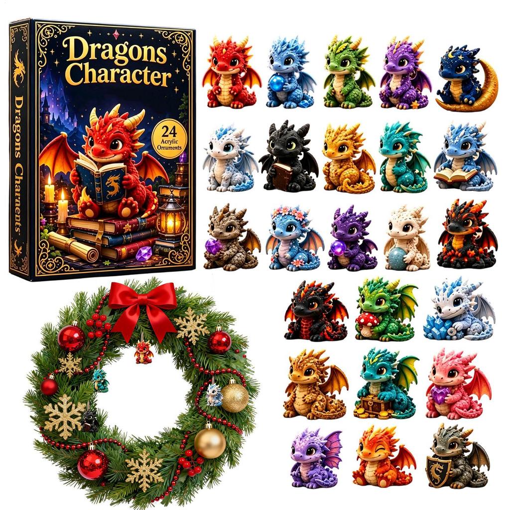Dragon Calendar Christmas Advent 11 Days 1D Acrylic Ornament 1116 Holiday Countdown Calendar For Kids Adults Home Apartment