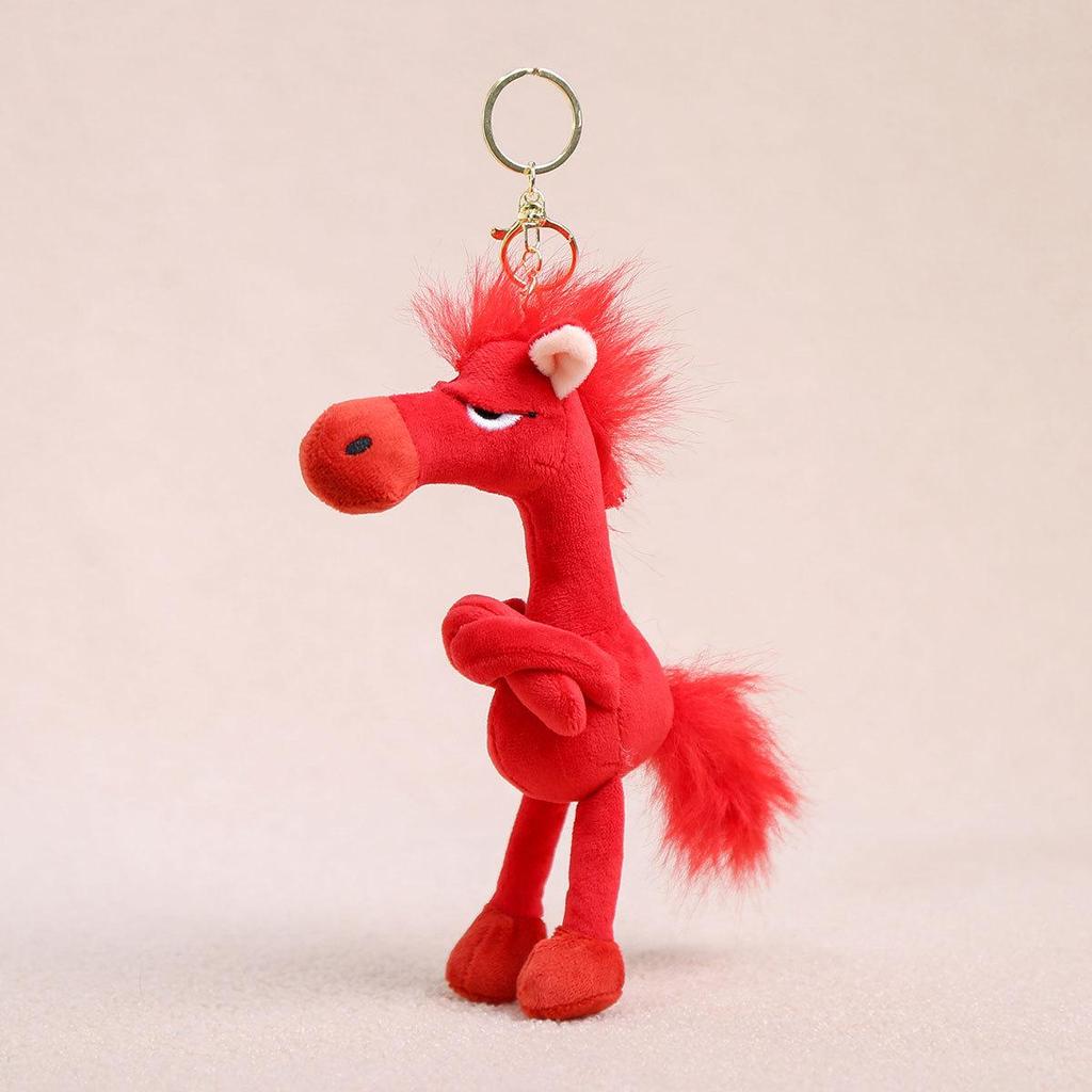 Yuanbao Pony Plush Keychain: Cute Horse Mascot Pendant and Gift Ornament