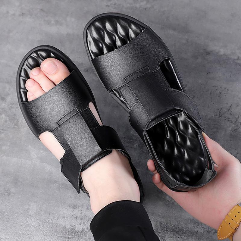 Móda Pravá Kůže Pánská Ležérní Obuv Luxusní Sandály 2024 Pánské Mokasíny Prodyšné Nazouvací Řidičské Bílé Boty Muž Prodyšné