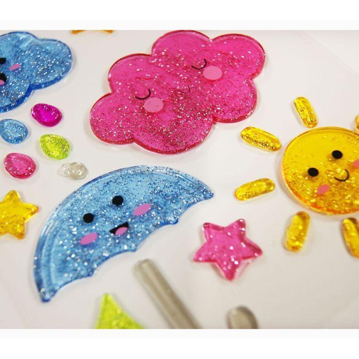 Gel Window Decoration - Weather - Glitter