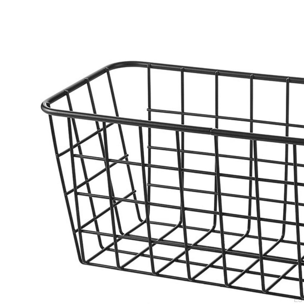 Metal Hanging Wire Basket Holder No Drill Versatile Wall Mounted Organizer Rack for Bedroom