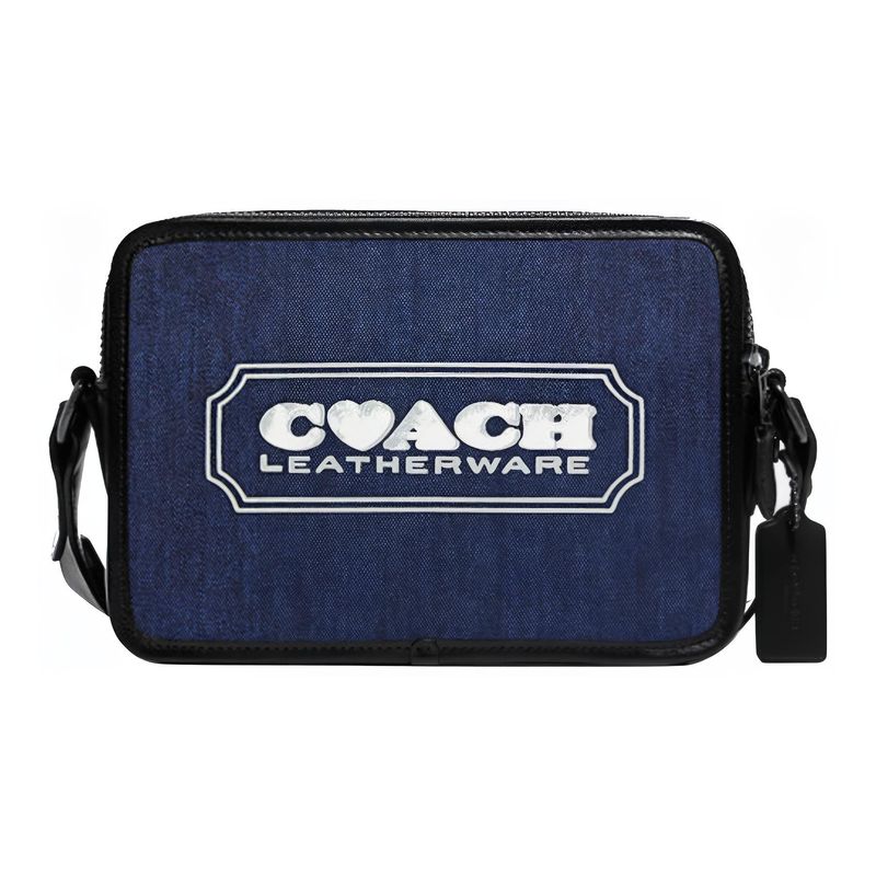 Coach Charter 24 Classic Logo Casual Heart Print Denim Shoulder Bag Camera Crossbody Bag Medium Unisex bags C3929-DEN
