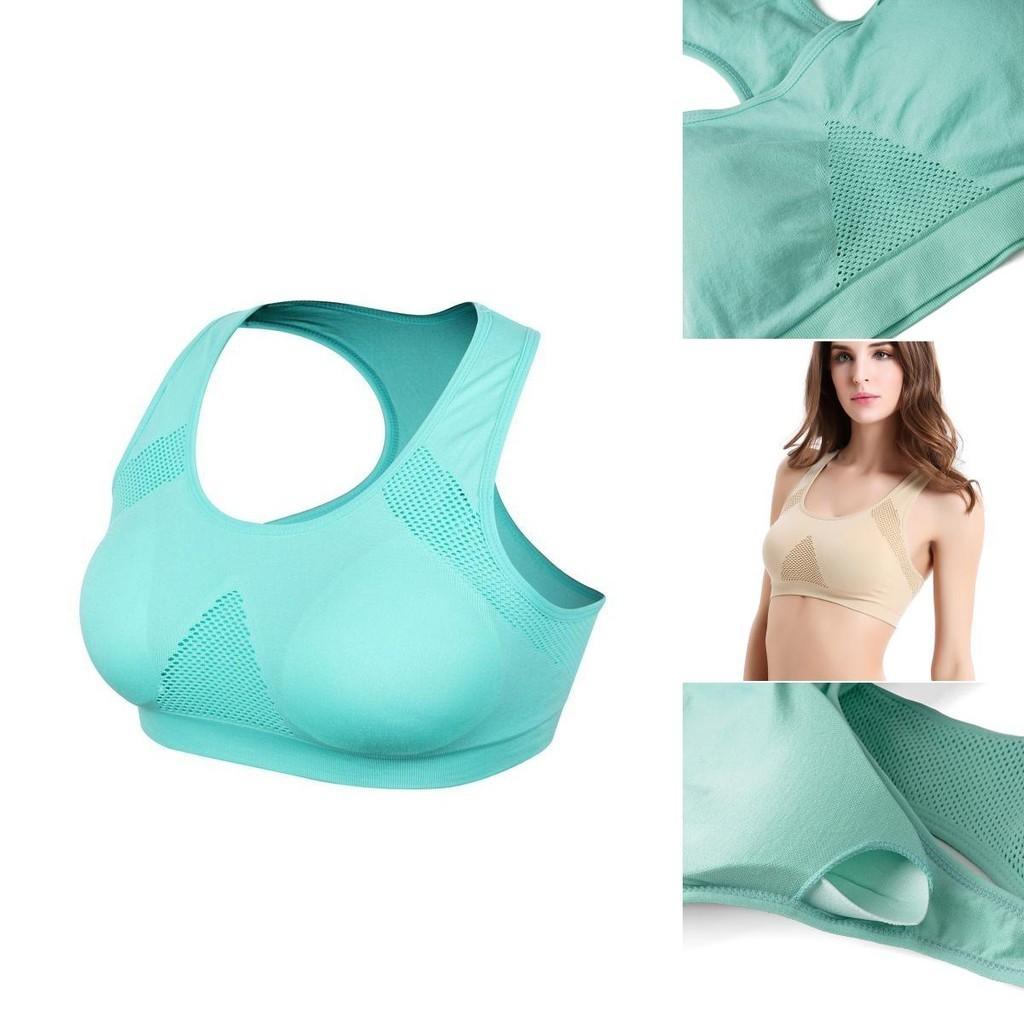 Women Breathable Padded Sports Bra With Hollow Out Design And Pure Color
