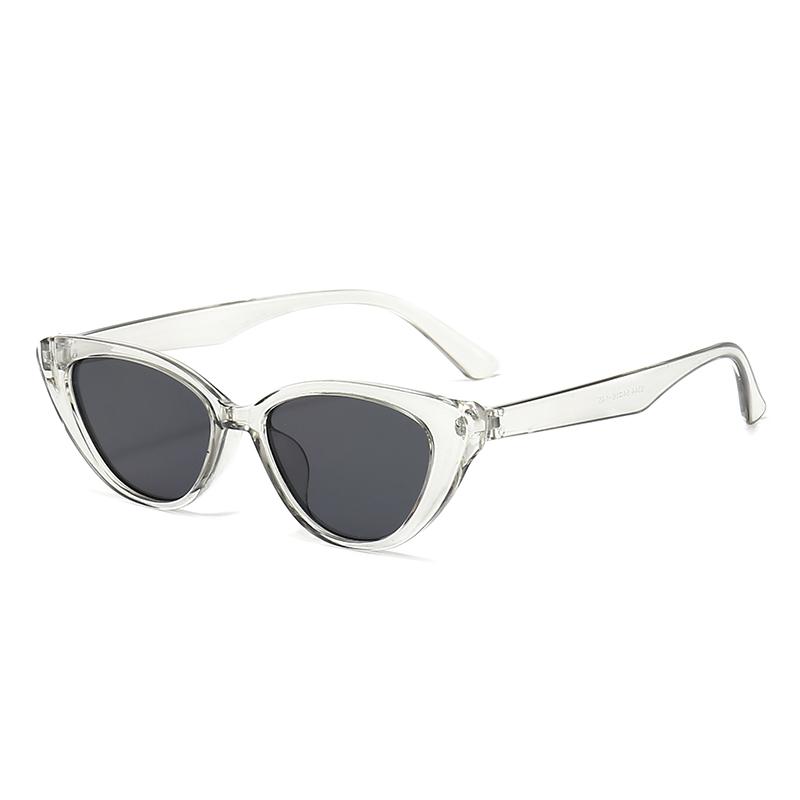 

New Model Retro Trapezoidal Cat-eye Sunglasses, Versatile Black Small-frame Sun Protection Style Sunglasses 5344 сірий