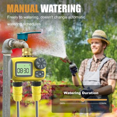 1/2/3/4 Outlets Digital Water Timer LCD Display Flower Garden Watering Device Waterproof Irrigation Controller Timed Water Valve