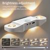 Tricolor or RGB PIR Human Body Sensor LED Wall Lamp Magnetic Night Light USB Rechargeable Cabinet Light Indoor Stair Decor with Remote Control