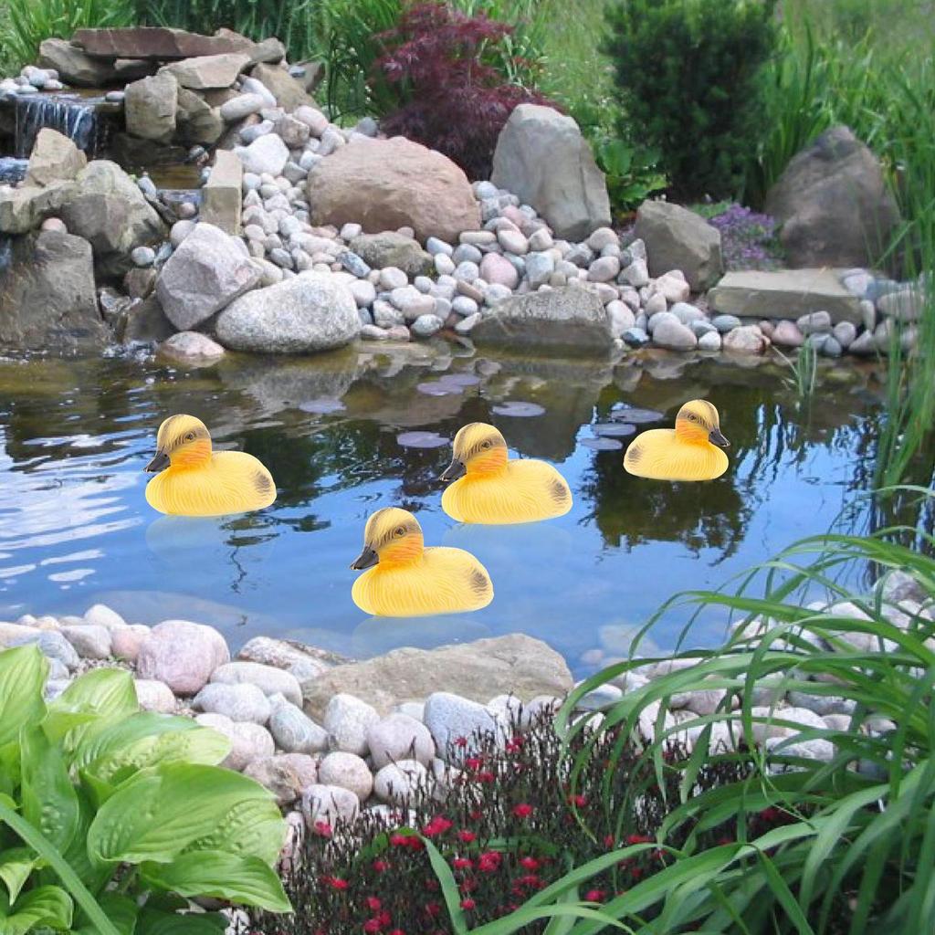 Floating Duck Decoy Cute Vivid Ducklings Fish Pond Ornament Plastic Decoy Yellow Floating Duckling Decoys Pond Decoration