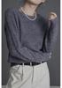 Women's Round Neck Pure Wool Sweater - Autumn/Winter, Versatile, Long Hair Brushed Knit, Raglan Style, Short Base Layer.