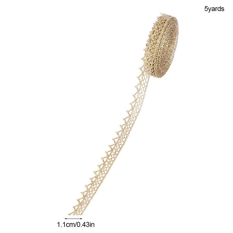 5/10Yard Gold Silver Lace Net Trim Ribbon Curve Lace Fabric Sewing Centipede Braided Lace Wedding DIY Clothes Craft Accessories