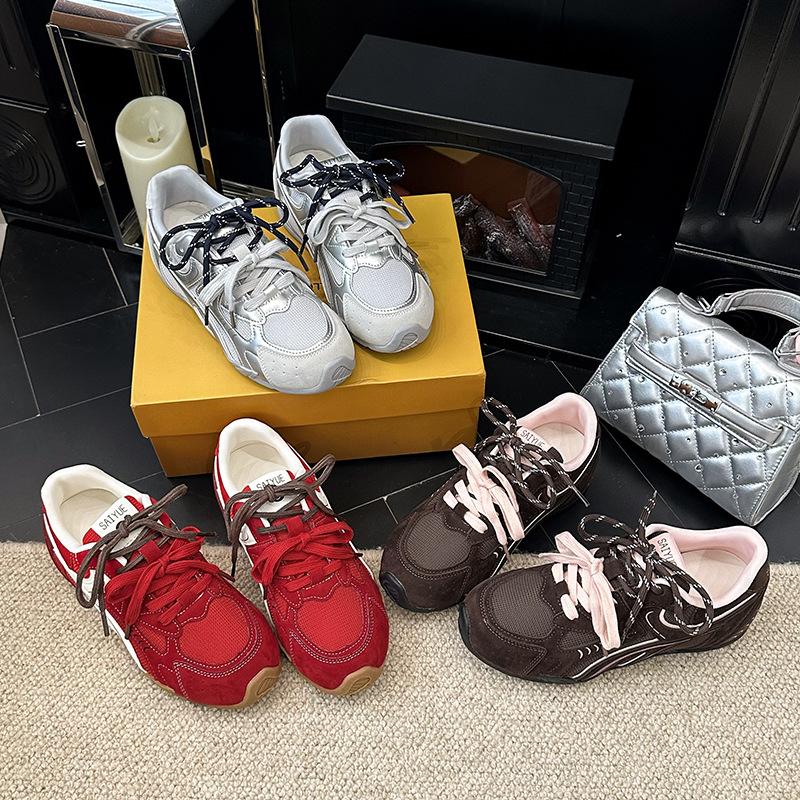 [Fanfna] Dexun Shoes Women's 2025 Autumn New Fashion Versatile Popular Thick-soled Height-increasing Sneakers Forrest Gump Shoes