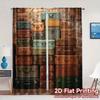 2pcs   2D FLAT PRINTING Curtains (Without Rod) Vintage Luggage Wall(1) Chic Curtains Digital Printed Durable 100% Polyester