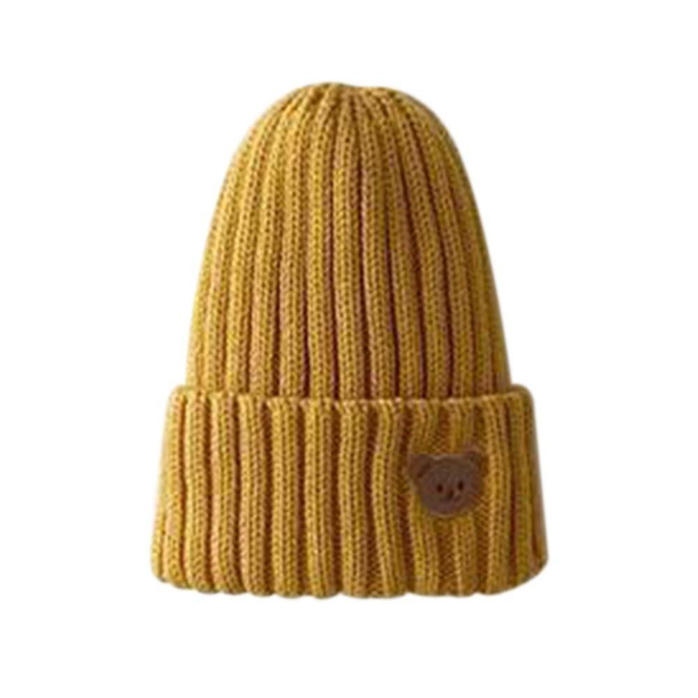 

Boys Girls Ear Cap Knitted Children Hat Autumn Winter Hats Warm Kids Beanie Cap Baby Hat жовтий
