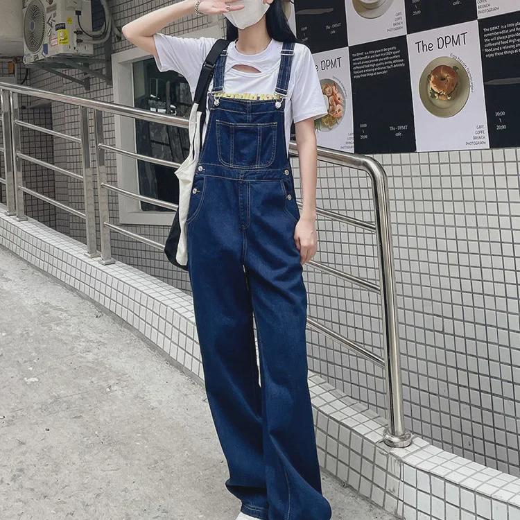 2025 Frühjahr/Herbst Damen High-Waist Slimming Wide-Leg Denim Overalls