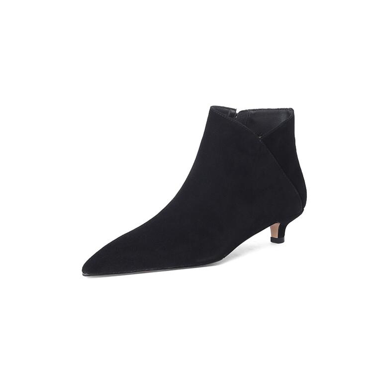 Fashion NEW Autumn Women Ankle Boots Sheep Suede Shoes Pointed Toe High Heel Shoes Women Concise Thin Heel Boots for Woman botines mujer