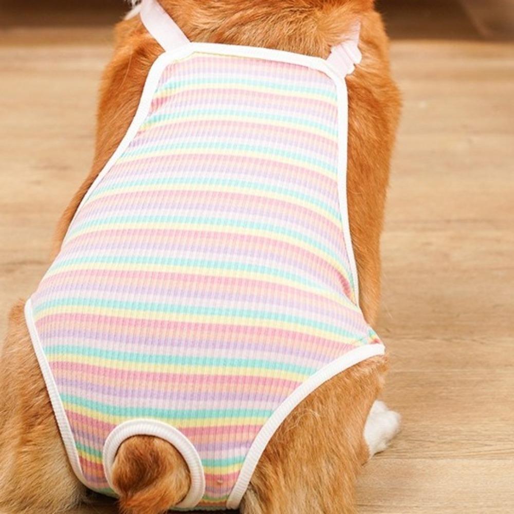 Stripe Pet Physiological Pants Breathable Pet Safety Trousers Pet Panties Pet Jumpsuit  Daily Wear XL розовый