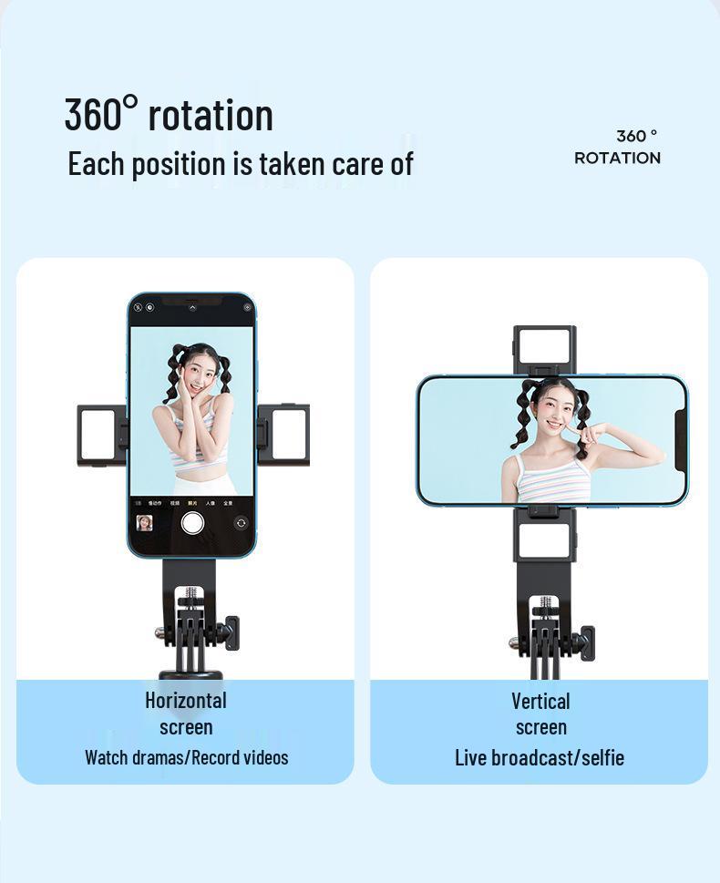 P135 Universal Bluetooth Selfie Stick: Detachable Gimbal, Four-Leg Stand, One-Button Pop-Up for Phones and Cameras.